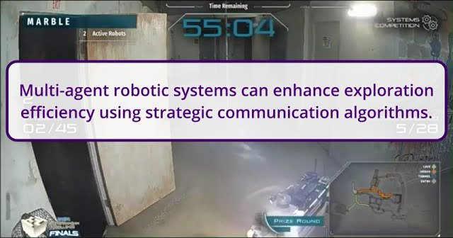 Two robots exploring a subterranean course during a timed multi-agent run