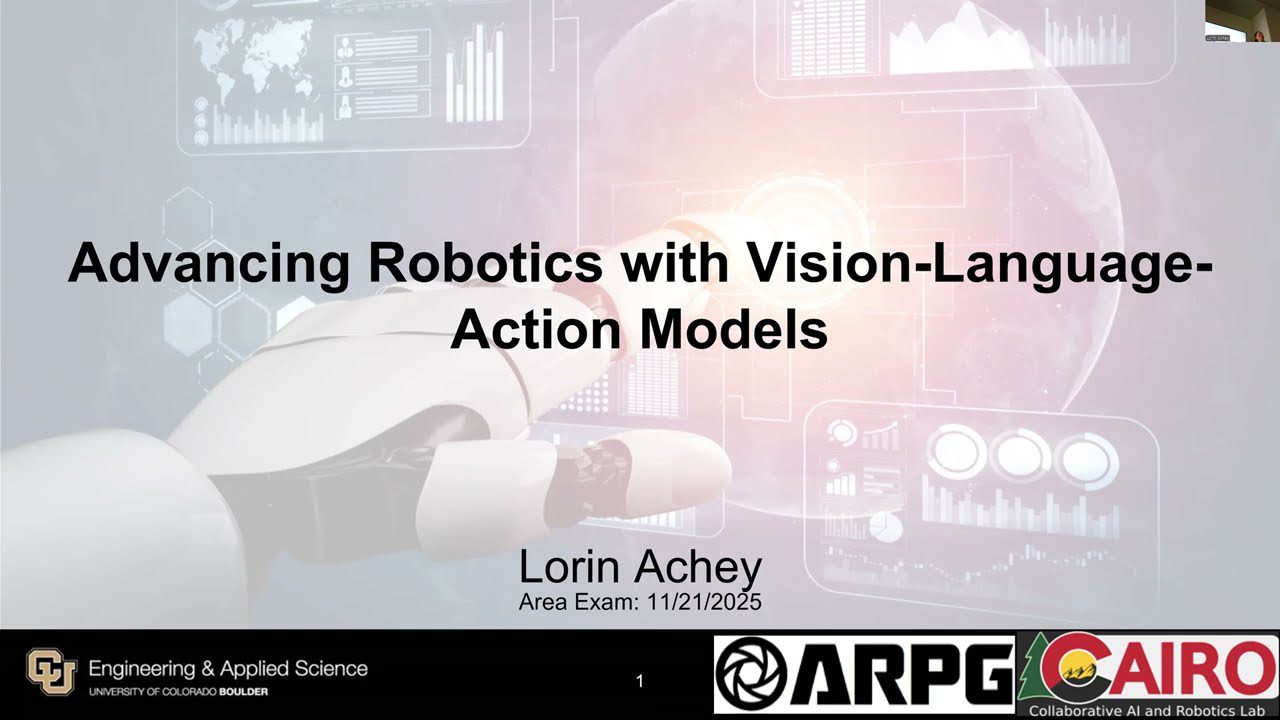 Title frame of the Vision-Language-Action models talk
